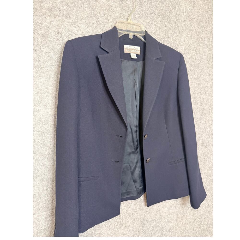 Vintage Collectibles Petite Sophisticate Blazer Womens 8 Navy Blue Tailored